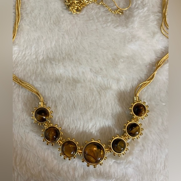 Talbots Multi‎ Chains Necklace with Tigers Eye Stones - Picture 1 of 8